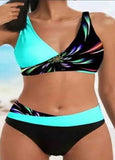 Color Block Bikinis Set Swimwear