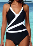 Spaghetti Strap V Neck One Piece Swimwear