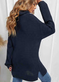 Navy Cozy Long Sleeves Turtleneck Sweater