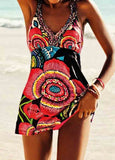 Floral Printed Swimdress and Panty