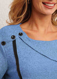 Solid Button Lapel Knit Sweater