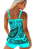 Paisley Print Purple Wide Strap Tankini Set