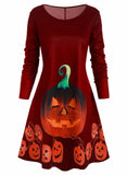 Halloween Pumpkin Print Dress