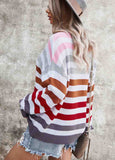 Elegant Striped Long Sleeve Sweater