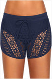 Lace Panel High Waist Swimwear Shorts