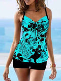 Printed Wide Strap Tankini Set