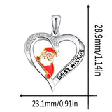 Christmas Santa Claus and Heart Design Necklace