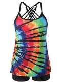 Tie Dyed Printed Tankini Set