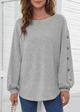 Decorative Button Long Sleeve T Shirt