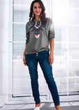 Print Geometric Round Neck Sweatshirt