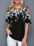 Off Shoulder Printed T-shirt