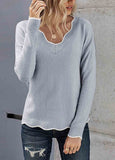 Solid  Lace Knit Sweater