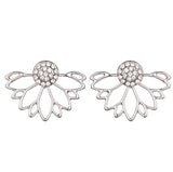 Rhinestone Lotus Shape Earrings for Lady - soofoom.com