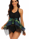 Mesh Printed Strap Swimdress and Shorts