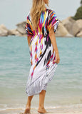 Floral  Printed Wrap Cover Up For Beach - soofoom.com