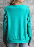 Round Neck Button Sweatshirt