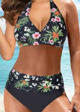 Halter Floral Bikinis Swimwear