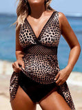 Leopard  Printed Hem Swimdress