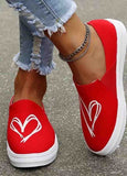 Cute Heart-Shaoed Print Canvas Shoes