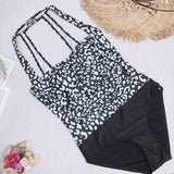 Print Strap Elegant Vintage One-piece Swimsuits - soofoom.com