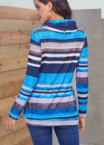 Striped Pocket Long Sleeve Hoodie