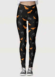 Halloween Print High Waisted Striped Pants