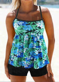 Leaf Printed Tankini Set