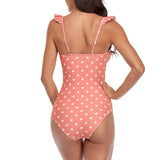 Polyester Dot One-piece Swimwear - soofoom.com