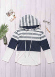 Color Block Drawstring Hoodie