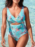 Floral Printed Back Sling One Piece Swimwear