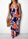 Leaf Print Pocket Design Maxi Dress - soofoom.com