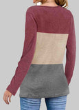 Color Block Long Sleeve T Shirt