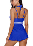 Retro Halter Neck Swimdress  Set