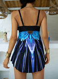 Colorful Gradient Strap Fashionable Beautiful Swimdresses Swimsuits - soofoom.com