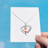 Christmas Santa Claus and Heart Design Necklace