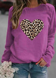 Heart-Shaped Color Block Pullovers Sweatshirt