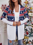 NEW ! Christmas Print Long Sleeve Cardigan