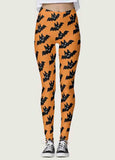 Halloween Print High Waisted Striped Pants