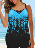 Printed Wide Strap Tankini Set