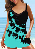 Cloud Pattern Printed Tankini Set