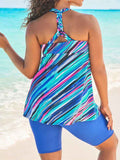 Stripe Printed Tankini Set