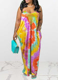 Halter Floral Print Spaghetti Strap Maxi Dress - soofoom.com