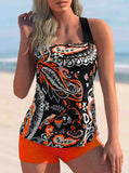 Printed Straps Tankini Set