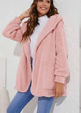 Plush Hooded Cardigan Coat