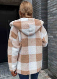 Cashmere Hooded Plaid Cardigan Coat