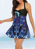 Padded Print Beachwear Tummy Swimdress