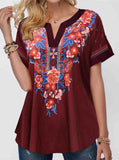 Short Sleeve Printed Blouse