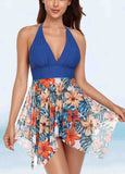 Asymmetric Hem Lace Swimdress and Panty