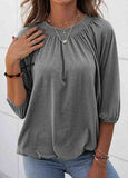 Elegant Pullover Crew Neck Top