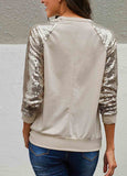 Sequin Stitched Crew Neck Sweatshirt